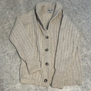 Men's Beige Cardigan Sweater